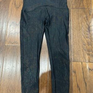 SPANX Black Leggings with Dotted Pattern
